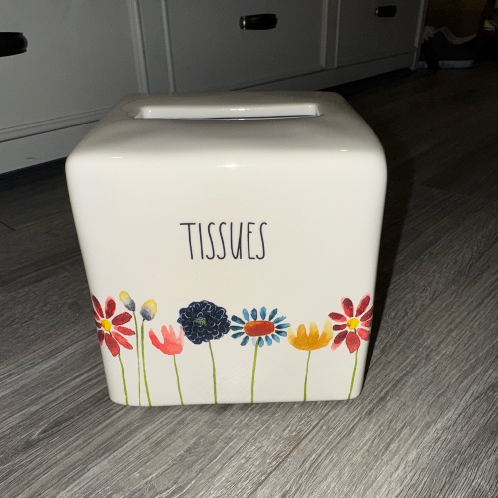 Rae Dunn Floral Tissue Box Cover